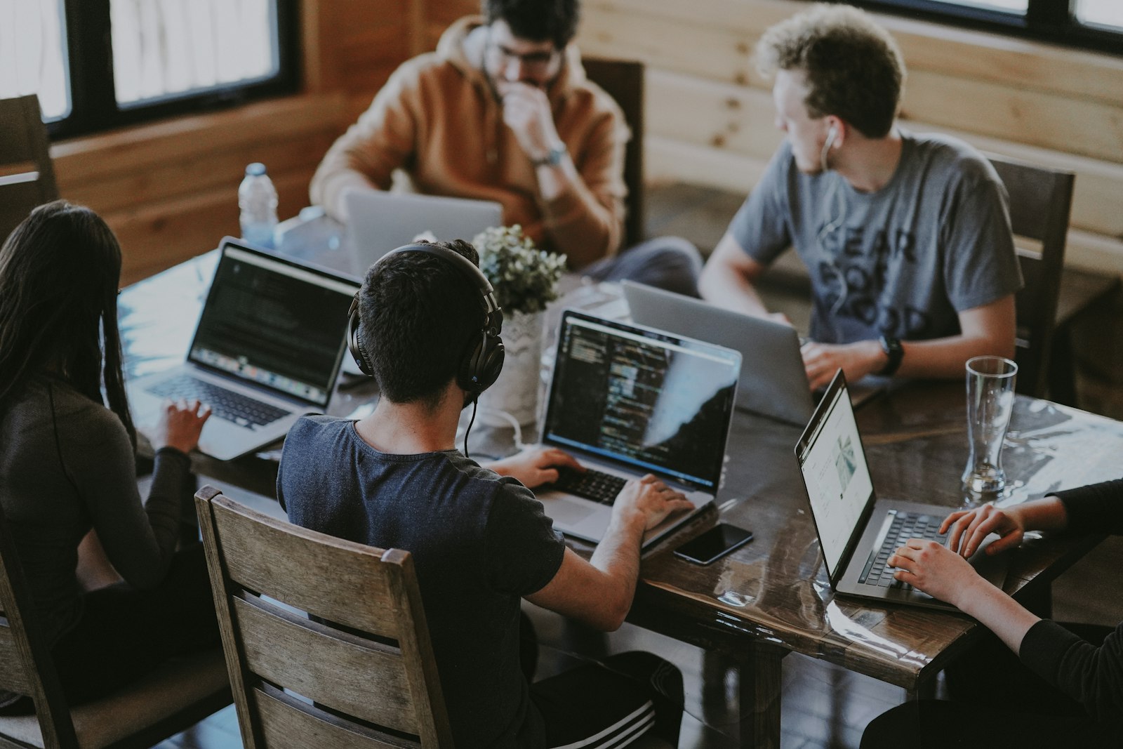 People working together around a table